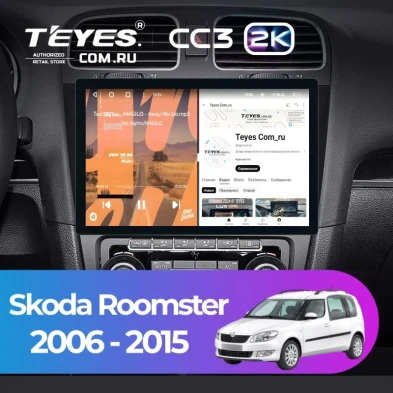 Штатная магнитола Teyes CC3 2K 4/32 Skoda Roomster (2006-2015) (11")