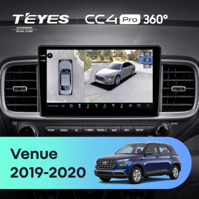 Штатная магнитола Teyes CC4 Pro 360 12/256 Hyundai Venue (2019-2020) Правый руль