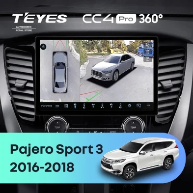 Штатная магнитола Teyes CC4 Pro 360 12/256 Mitsubishi Pajero Sport 3 (2016-2018) (11")