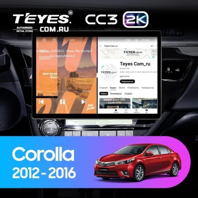 Штатная магнитола Teyes CC3 2K 6/128 Toyota Corolla (2012-2016) Тип-B (13")