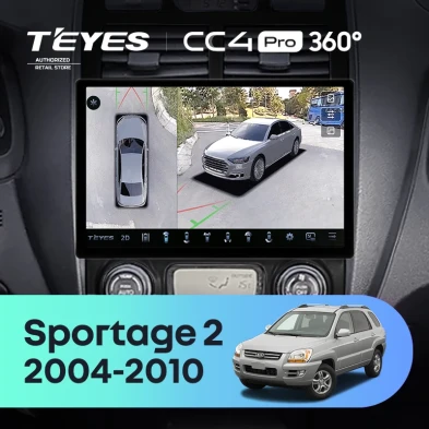 Штатная магнитола Teyes CC4 Pro 360 8/128 Kia Sportage 2 (2004-2010) F2 (11")