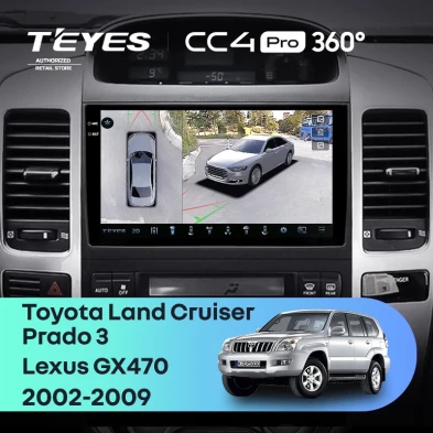 Штатная магнитола Teyes CC4 Pro 360 8/128 Lexus GX470 (2002-2009) F1 Тип-B