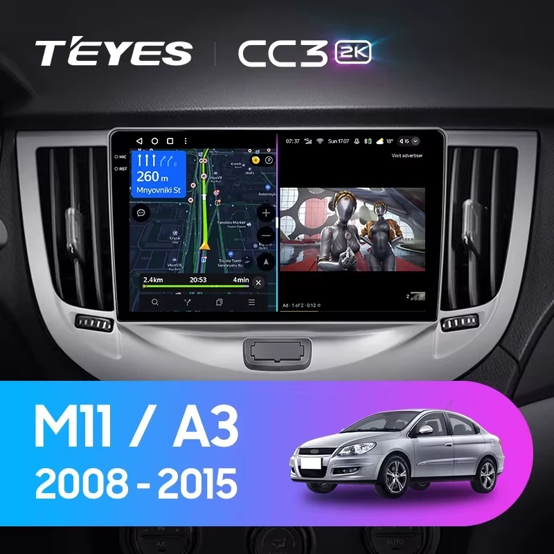 Штатная магнитола Teyes CC3 2K 6/128 Chery M11 A3 (2008-2015)