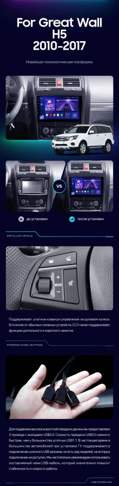 Штатная магнитола Teyes CC3L 4/32 Great Wall Hover H5 (2010-2017)